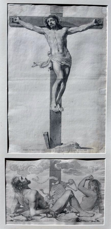 MELLAN Claude 1601 1688 Adam et Eve au pied du Christ en croix