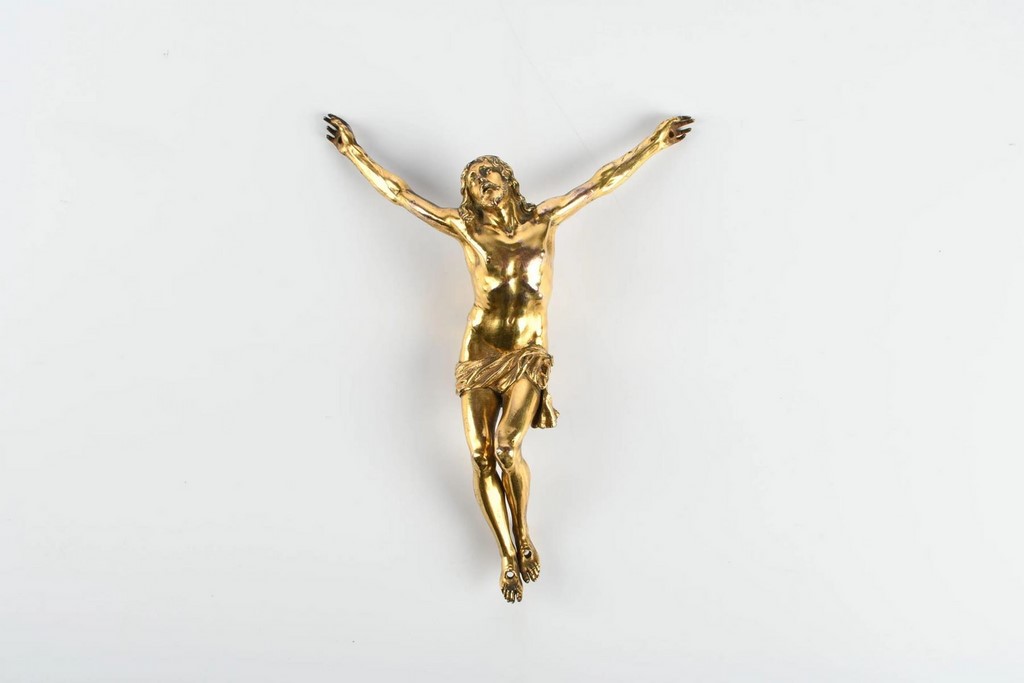 ARTISTE ITALO-FLAMAND début du XVIIème siècle Cristo Vivo statuette en bronze doré