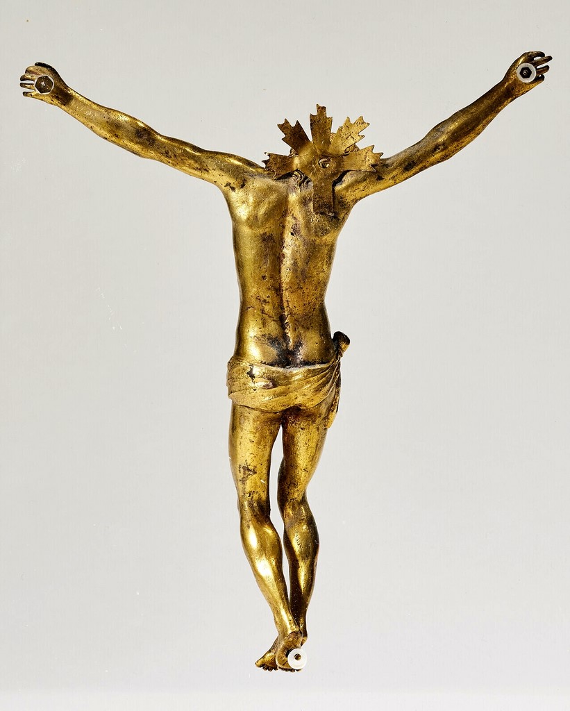 christ bronze doré italie xviie devant Le Dos