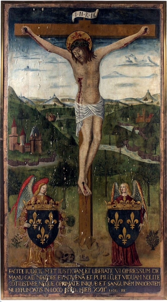 Martin SCHONGAUER Crucifixion planche de la Passion du Christ Hollstein 27