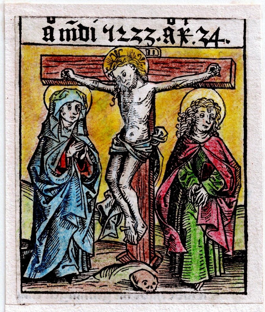 Old colored woodcut from the first edition of Hartmann Schedel, "Liber Cronicarum"