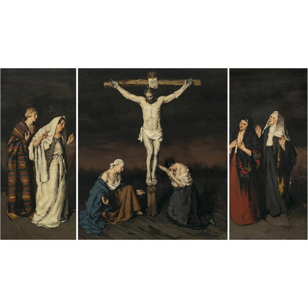 Péter Kálmán Triptych with the Crucifixion of Christ