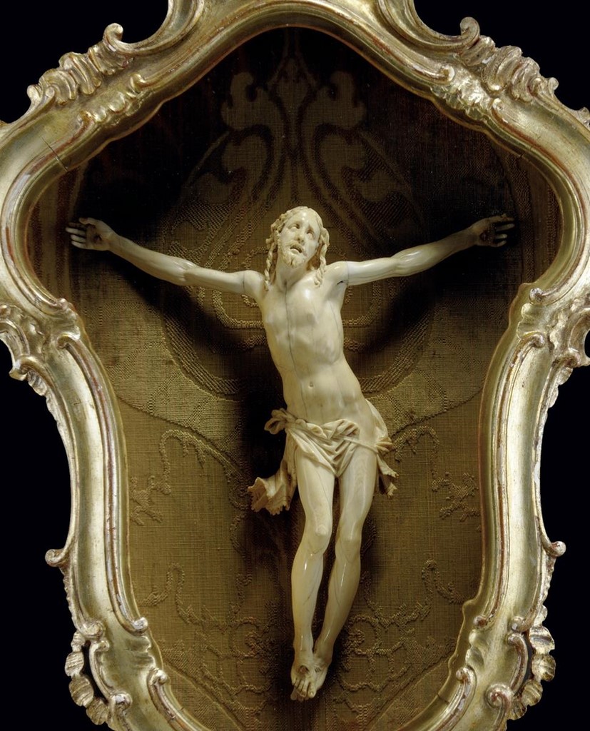 Cristo Crocifisso in avorio scolpito Italo-fiammingo