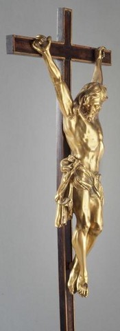 Crucifix Bronze ciselé et doré