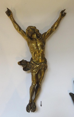 Christ crucifié en bronze ciselé et doré - XIXe siècle