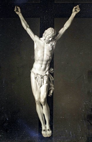 Dagueréotype vers 1850 Christ on the cross