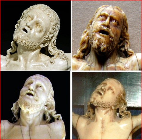 4 AUTRES VISAGES DES CHRISTS EN IVOIRE DU MAÎTRE QUI SIGNE JAG