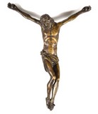 Christ en bronze, fonte creuse XVe