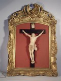 IMPORTANT CHRIST en croix en ivoire finement sculpté